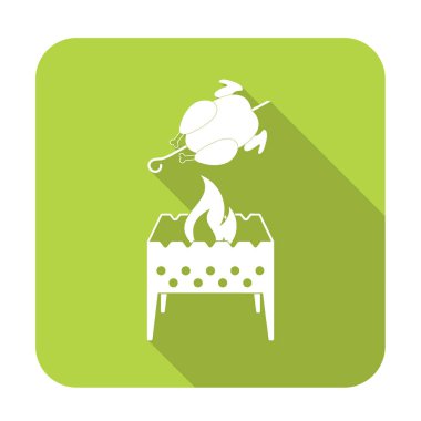 Mangal şiş ve tavuk simgesi. Vektör illustratio