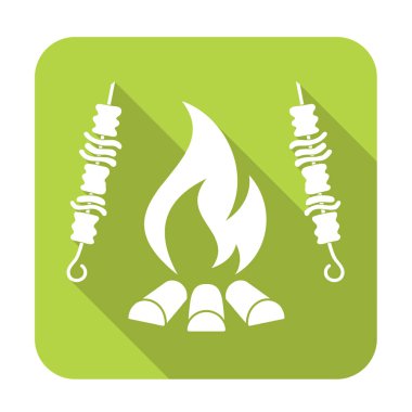 Izgara Kebap simgesi. Vektör illustratio