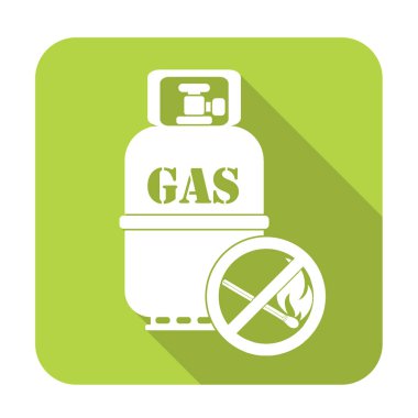 Kamp gaz şişesi simgesi. Düz simgesi izole. Vektör illustratio