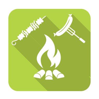 Izgara Kebap ve sosis simgesi. Vektör illustratio