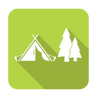 Stilize simge Turizm çadır. Vektör illustratio