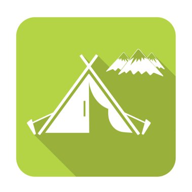 Stilize simge Turizm çadır. Vektör illustratio