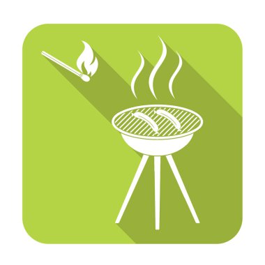 Mangal sucuk simgesi. Vektör çizim