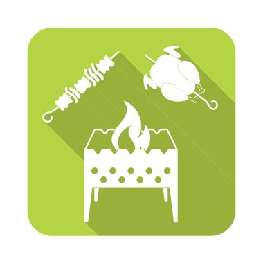 Mangal, kebap ve tavuk. Vektör illustratio