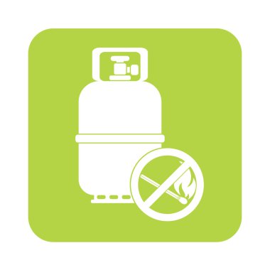 Kamp gaz şişesi simgesi. Düz simgesi izole. Vektör illustratio