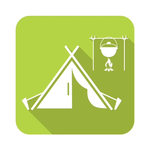 Stylized Icon Tourist Tent Vector Illustratio — Stock Vector