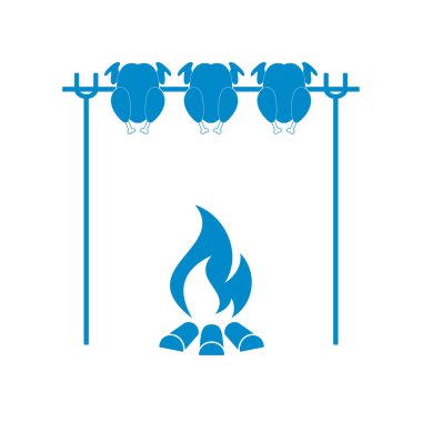 Izgara tavuk simgesi. Vektör illustratio