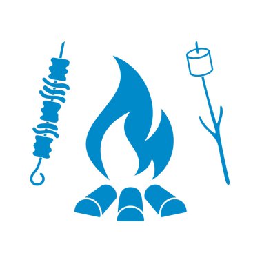 Izgara zephyr ve Kebap simgesi. Vektör illustratio