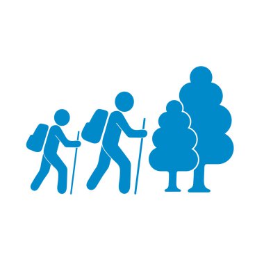 Simge illüstrasyon izole vektör işareti işaret hiking