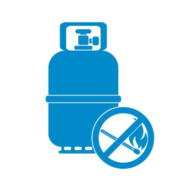 Kamp gaz şişesi simgesi. Düz simgesi izole. Vektör illustratio