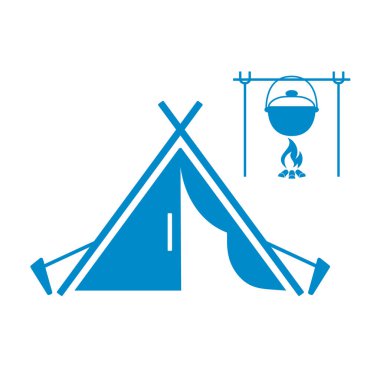 Stilize simge Turizm çadır. Vektör illustratio