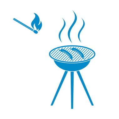 Mangal sucuk simgesi. Vektör illustratio