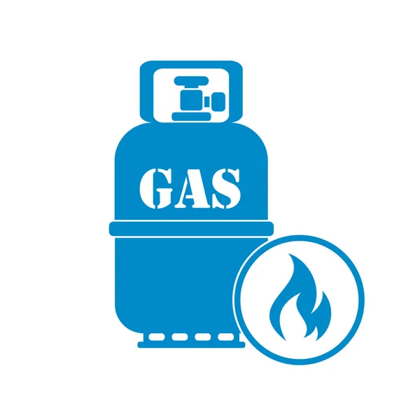 Kamp ocağı gaz şişesi simge vektör ile. Vektör çizim