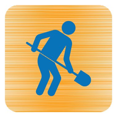 Kazıcı küreği simgesi olan. Vektör çizim