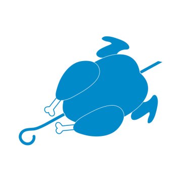 Izgara tavuk simgesi. Vektör illustratio