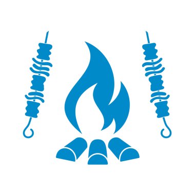 Izgara Kebap simgesi. Vektör illustratio