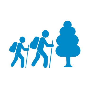 Simge illüstrasyon izole vektör işareti işaret hiking