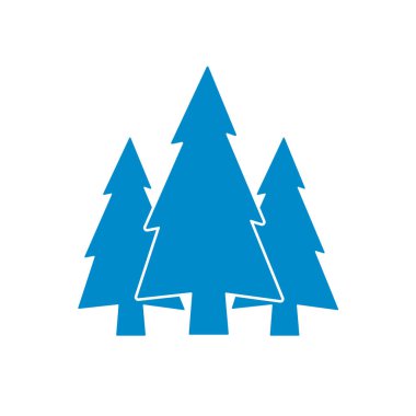 Köknar ağaçları orman düz simgesi  