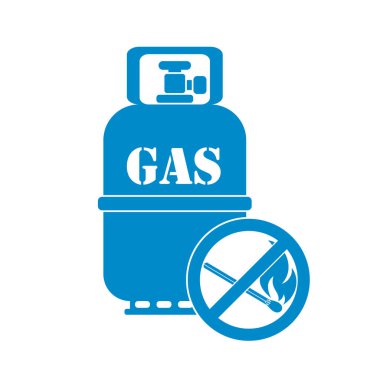 Kamp gaz şişesi simgesi. Düz simgesi izole. Vektör illustratio