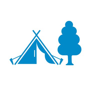 Stilize simge Turizm çadır. Vektör illustratio