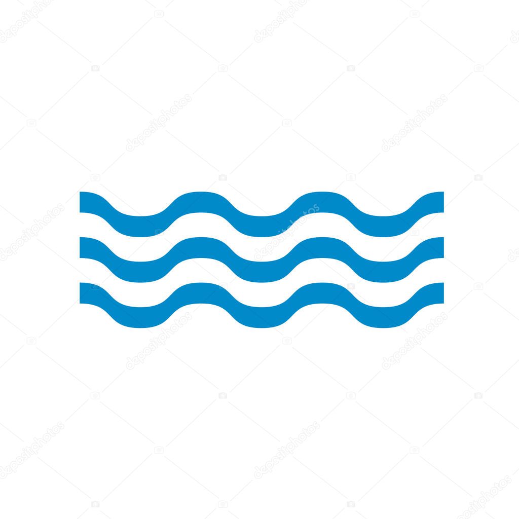 Water waves icon. Vector illustratio