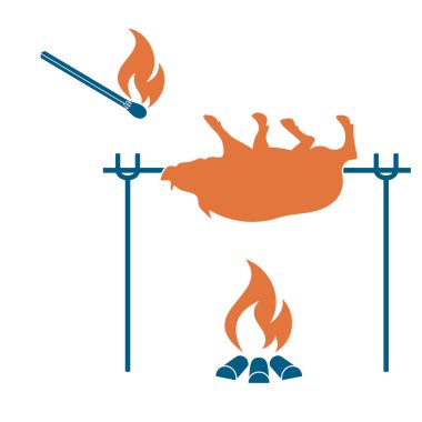 Izgara domuz simgesi. Vektör illustratio