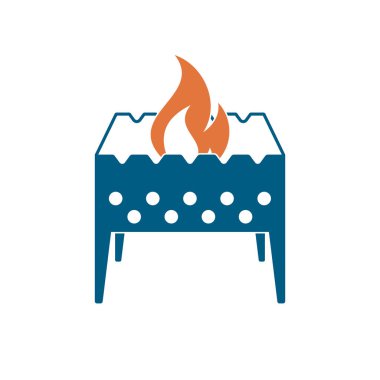 Kamp mangal simgesi. Vektör illustratio