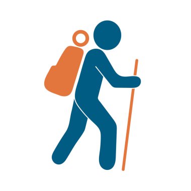 Simge illüstrasyon izole vektör işareti işaret hiking