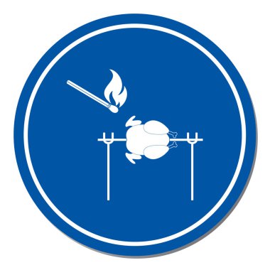 Izgara tavuk simgesi. Vektör illustratio