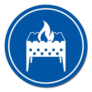 Kamp mangal simgesi. Vektör illustratio