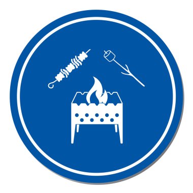 Mangal, Zephyr'i ve Kebap simgesi. Vektör illustratio