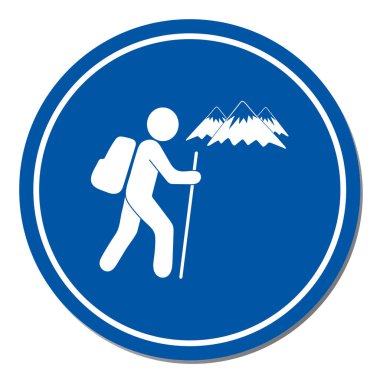 Simge illüstrasyon izole vektör işareti işaret hiking