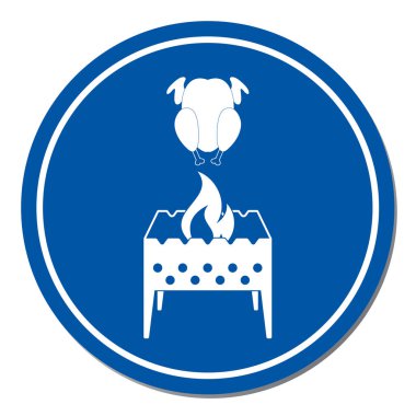 Mangal şiş ve tavuk simgesi. Vektör illustratio