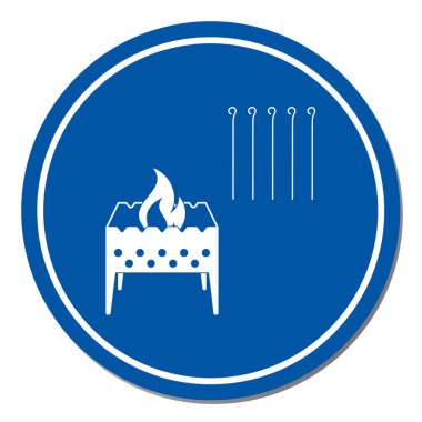 Kamp mangal simgesi. Vektör illustratio