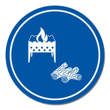 Mangal ve yakacak odun simgesi. Vektör illustratio