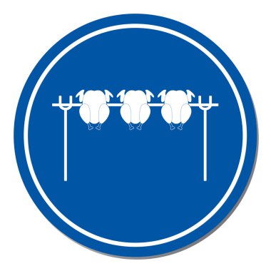 Izgara tavuk simgesi. Vektör illustratio