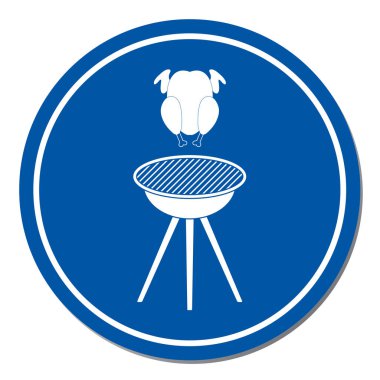 Izgara tavuk simgesi. Vektör illustratio