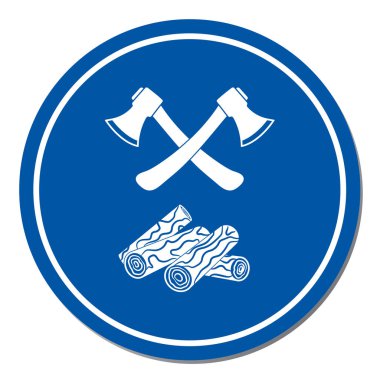 Balta ve yakacak odun simgesi. Düz vektör illustratio