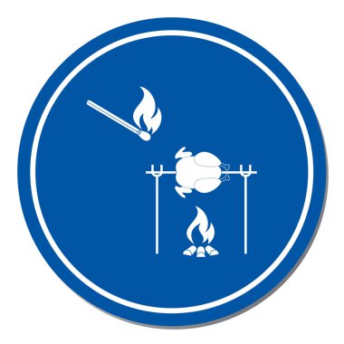 Izgara tavuk simgesi. Vektör illustratio