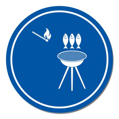 Izgara balık simgesi. Vektör illustratio