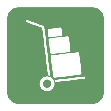 Bagaj arabası düz simge vektör çizim