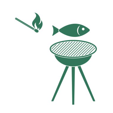 Izgara balık simgesi. Vektör illustratio