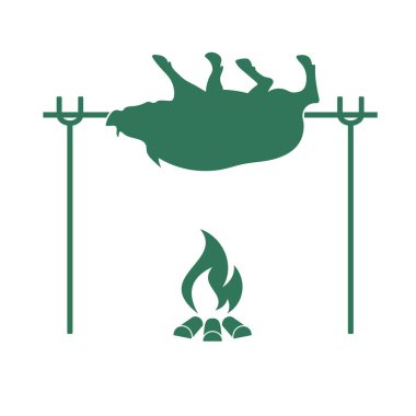 Izgara domuz simgesi. Vektör illustratio