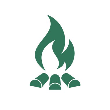 Kamp ateşi siluet. Vektör illustratio