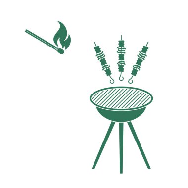 Izgara Kebab Kebap simgesi. Vektör illustratio