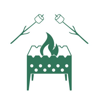 Mangal ve hatmi simgesi. Vektör illustratio