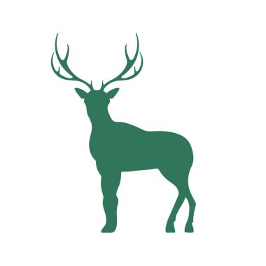 Geyik silüeti. Düz geyik simgesi