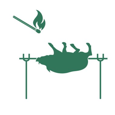 Izgara domuz simgesi. Vektör illustratio