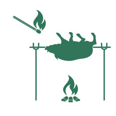 Izgara domuz simgesi. Vektör illustratio