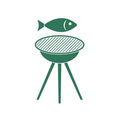 Izgara balık simgesi. Vektör illustratio